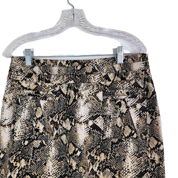 INC INTERNATIONAL CONCEPTS Brown Snakeskin Pattern Pencil Skirt Straight Size 10 - Picture 2 of 7